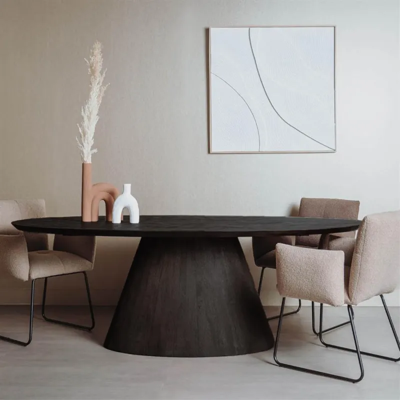 Premana Eetkamertafel zwart ovaal 260 cm Populair